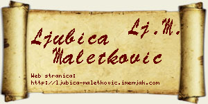 Ljubica Maletković vizit kartica